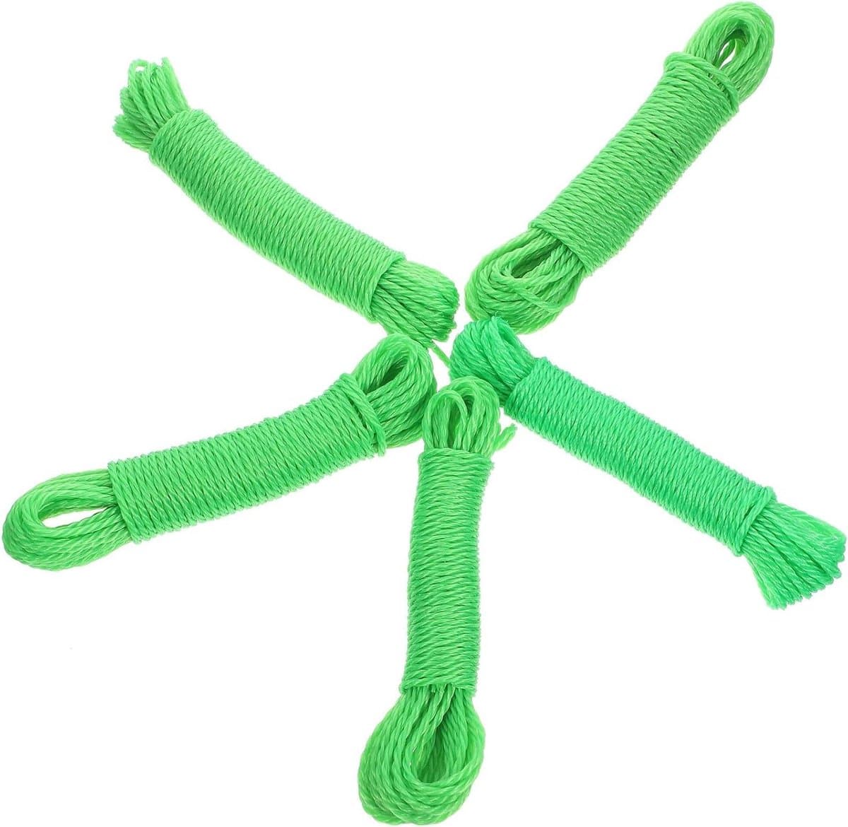 Nylon Waslijnen - Drooglijnen Kleding - Buiten Kleding Drogen - Winddicht Antislip - 5 stuks - Groen — afbeelding 1