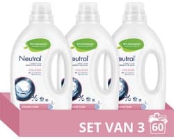 Neutral - Vloeibaar Wasmiddel - Kleur - parfum vrij - 3 flessen - 60 wasbeurten - Voordeelverpakking — afbeelding 1