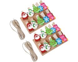 Kleine Houten Clips - Mini Decoratie Clips - Foto's Presenteren - Fijne Afwerking - 3.5 cm - Gekleurd