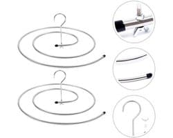 Spiraal droogrek voor kleding - 2 stuks - Droogrek voor lakens - Ophangbaar droogrek voor kleding - Diameter 41,8 cm - voor dekbedden en lakens - zilver