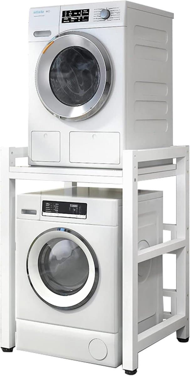 Wasmachine Standaard - Droger Rek - Apparaten Plaatsen - Stapelbaar Verstelbaar - 400 kg Draaglast - Zilver — afbeelding 1