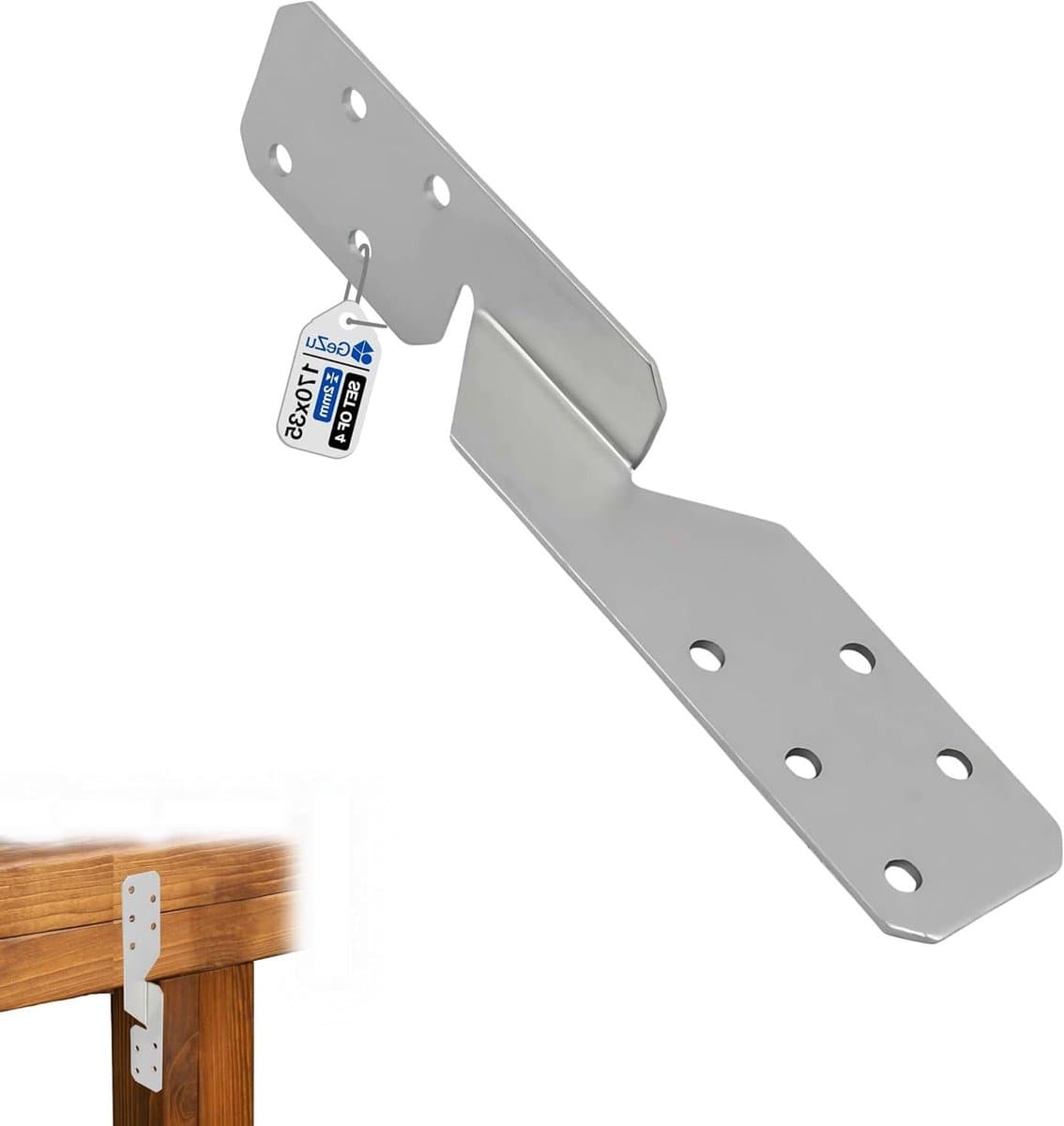 Gordinganker Universeel - Sparanker Steunanker - Houtverbindingen Maken - Schuine Vorm - 170 x 35 mm - Verzinkt — afbeelding 1