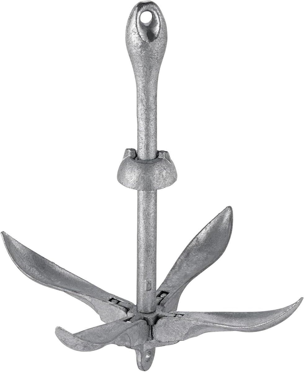 Vouwanker Staal - Klapanker Gietijzer - Watersport Stabiliteit - Verzinkt Robuust Ontwerp - 15 kg - Zilver/Grijs — afbeelding 1