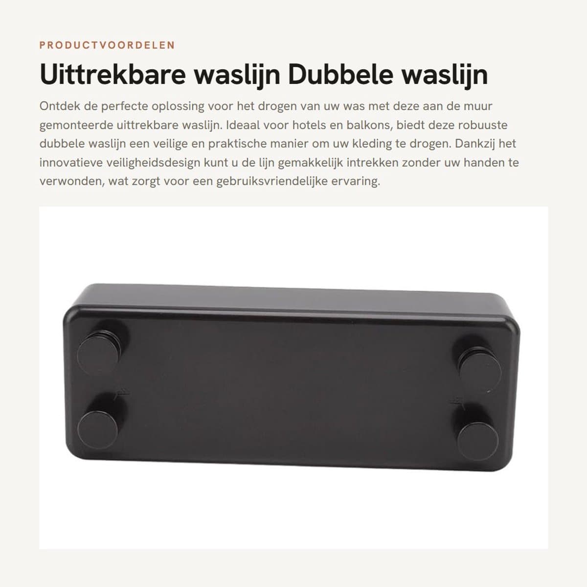 Dailygoods- Waslijn Uittrekbaar 30 Meter - Dubbele Waslijn - Roestvrij Staal - Veiligheidsdesign - Voor Balkon - Ruimtebesparend - Kledinglijn — afbeelding 1