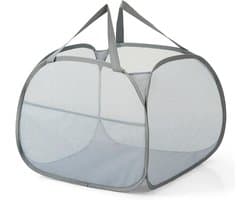 Opvouwbare wasmand, pop-up wasmanden, waszak, wasmand voor vuile was met handvat voor badkamer, slaapkamer, wasruimte, kinderkamer en op reis, grijs