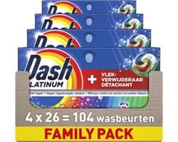 Dash Wasmiddel Pods® - +Extra Vlekverwijdering Kleur - 4 x 26 Wasbeurten