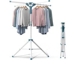 Staand droogrek, kledingrek, inklapbaar, kledingstang, wasdroger voor balkon, binnen en buiten