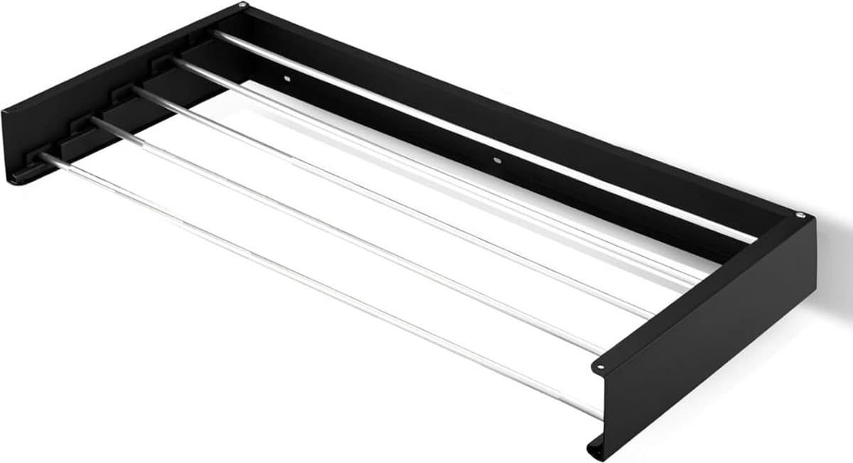 MKSS® Wanddroogrek - Droogrek Inklapbaar - Wasrek - Droogtoren - Droogrekken - Zwart — afbeelding 1