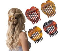 4x Grote Eendenbek Haarspelden Vrouwen – Sterke Grip Platte Grote Haarclip voor Dik en Dun Haar