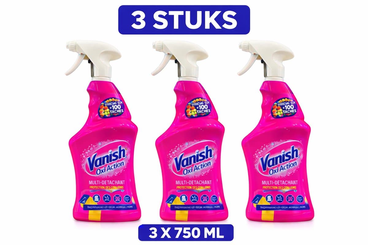 Vanish Oxi Action Spray Vlekverwijderaar – Voordeelset 3 Stuks – Voorbehandeling Tegen Hardnekkige Vlekken – Gekleurde Was — afbeelding 1