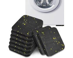 8 stuks rubberen matjes voor de wasmachine, 9 x 9 cm, antislipmatjes voor de droger, verminderen trillingen en absorberen schokken voor wasmachine en droger.