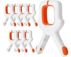 8 Stuks handdoekclips - Handdoekclips voor zwembad op cruiseschepen - Handdoekclips voor strandstoelen - Stevige plastic clips - Grote kledingclips - Sterke grip - Geschikt voor buiten en reisgebruik — afbeelding 1