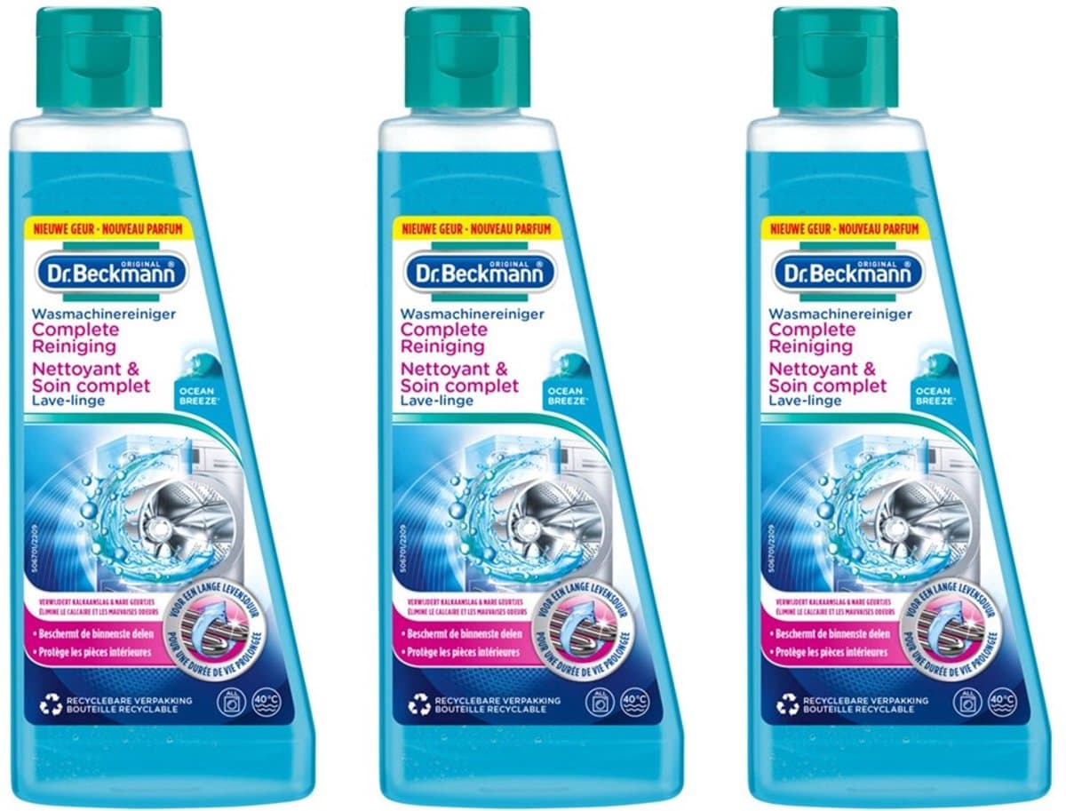3 x Dr. Beckmann Wasmachinereiniger Ocean Breeze 250 ml - Grootverpakking - Wasmachine Reiniger - Kalkverwijderaar - Wasmachine Schoonmaken - Wasmachine Onderhoud - Ocean Breeze Geur — afbeelding 1