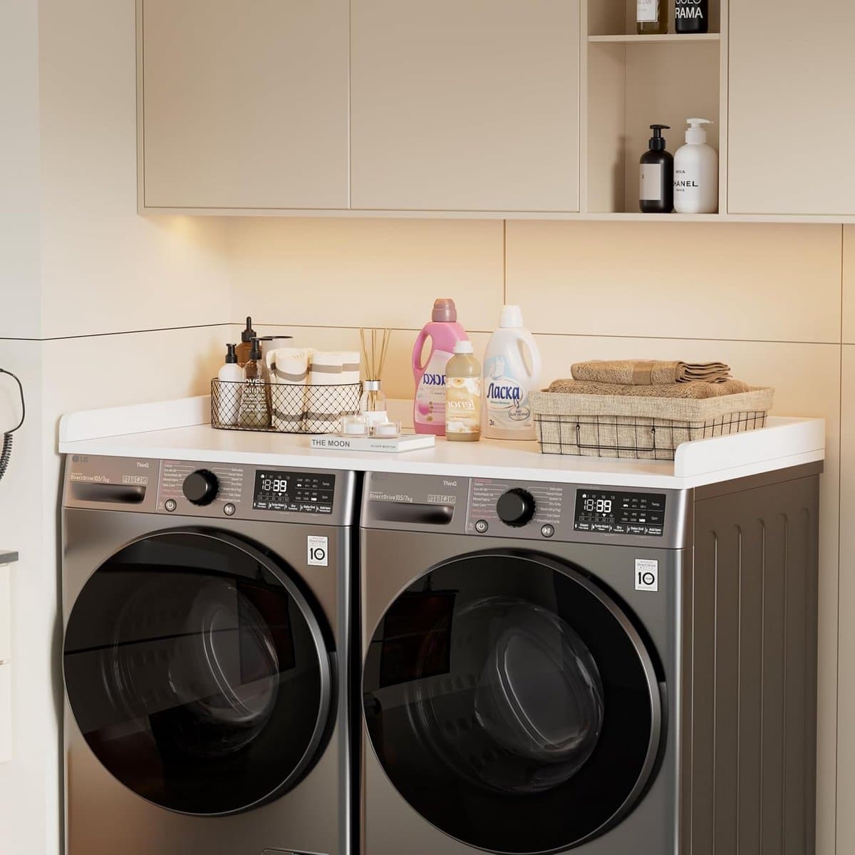 Werkblad voor Wasmachine en Droger Bovenop Zetten Organisatiesysteem Opslag — afbeelding 1