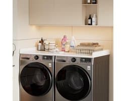 Werkblad voor Wasmachine en Droger Bovenop Zetten Organisatiesysteem Opslag