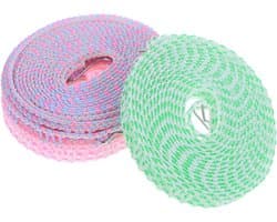 Waslijn Set - Droog Touw - Buiten Drogen - Antislip Ontwerp - 5 Meter - Assorti