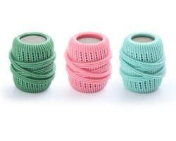 3-delige wasset: Wasballen, wasverzachterdispenser, herbruikbare wassponsballen, pluis- & haarvangers — Pluisopvangzakjes