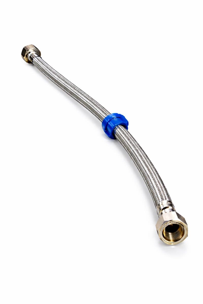 Profielenloods - Aansluitslang flexibel 3/8" Binnendraad x 1/2" Binnendraad Rvs (zilver) 200 mm (20cm) — afbeelding 1