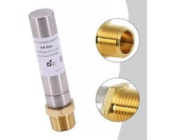 Waterslagdemper Roestvrij Staal - Leidingdemper Keuken - Wasmachine Vaatwasser - Geluidsarm Werken - 1/2 Inch NPT - Zilverkleurig