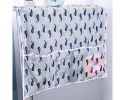 Stofhoezen voor koelkast en wasmachine — Set van 4 bovenhoezen voor koelkasten, wasmachines en drogers (met geïntegreerde opbergvakken)