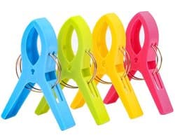 Daity 4x Strandstoel Strandlaken Winddichte Knijpers - Grote Plastic Handdoek Knijpers Winddichte Clips Quilt Wasknijpers Grote Antislip Bevestiging