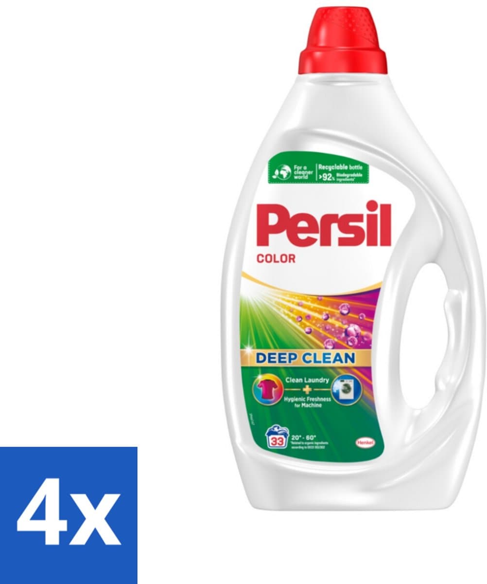 4 x Persil Wasmiddel Gel 33 Wasbeurten Gekleurde was 1,485 liter - Wasmiddel - Gekleurde Was - Vlekken Verwijderen - Wasmachine - Frisheid — afbeelding 1