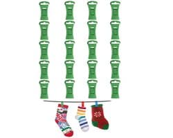 20 Stuks wasklemmen - Antislip sokkenhanger - Wasknijpers - Draagbare wasaccessoires - Antislip wasknijpers van kunststof - Houden sokken stevig vast - Geschikt voor waslijnen, kleding en sokken, handdoeken, wasaccessoires - Groen
