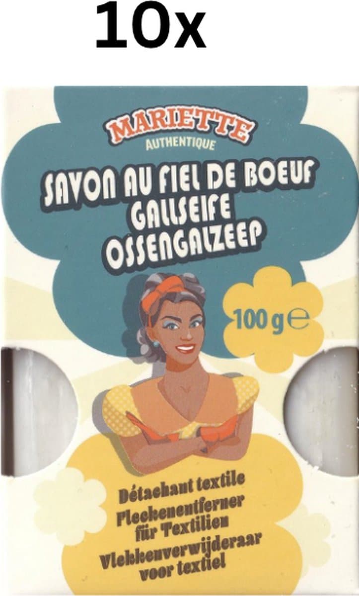 Authentieke ossengalzeep - Vlekkenverwijderaar voor textiel - 100g - Mariette - Stuk 10 - — afbeelding 1