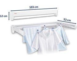 Leifheit wanddroogrek Telegant 81 Protect Plus - 8,1 m drooglengte - ophangbaar - wit — afbeelding 1