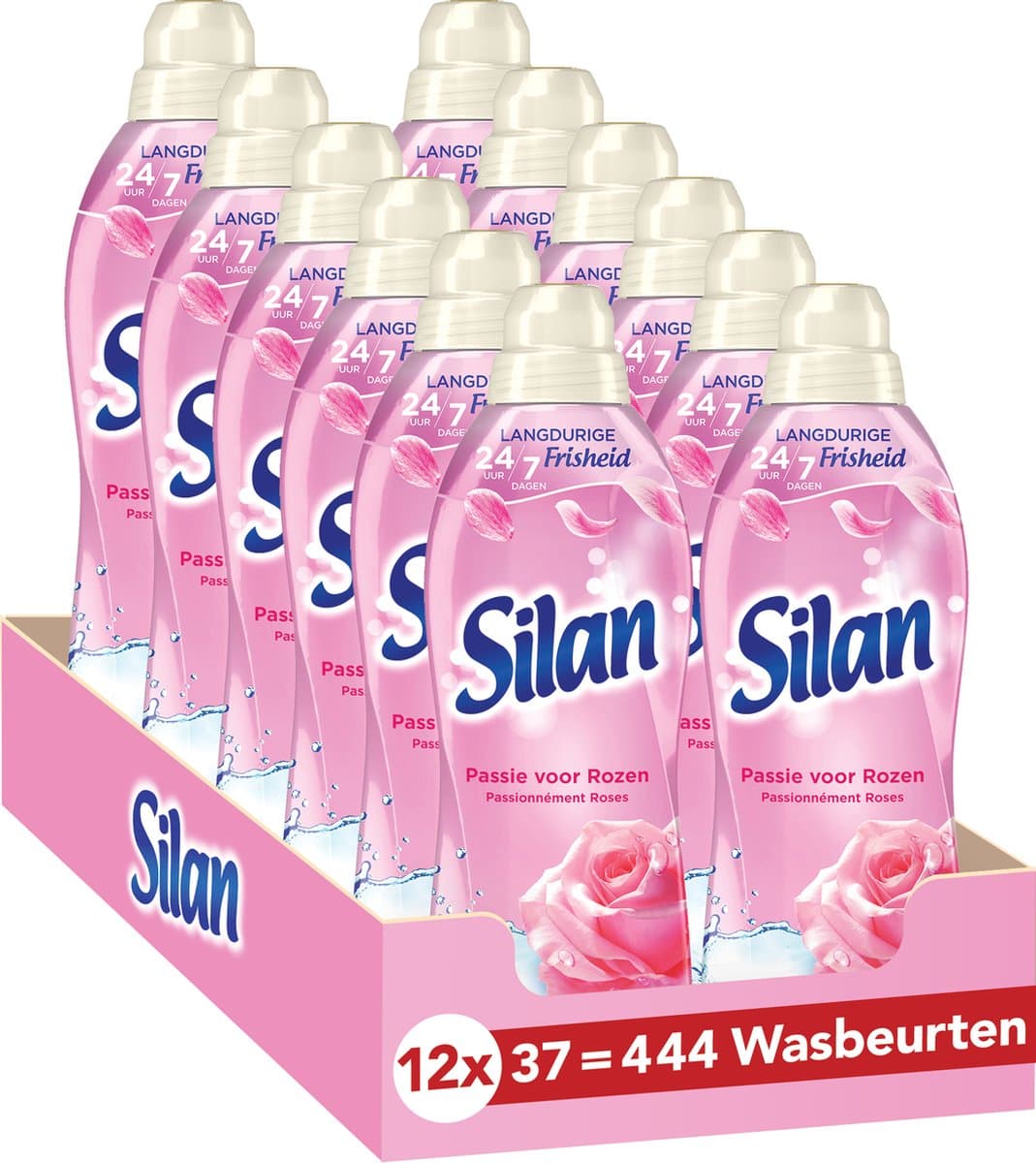Silan Passie Voor Rozen - Wasverzachter - Langdurige Frisheid - Voordeelverpakking - 12 x 37 wasbeurten — afbeelding 1