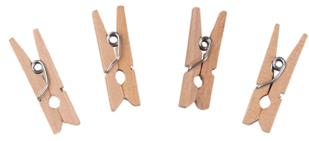 Effen gekleurde kledingclips, fotoclips, grenenhouten clips, handgemaakte houten clips - 50 stuks per verpakking — afbeelding 1