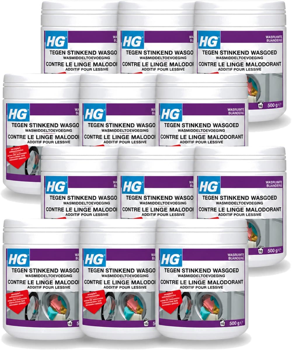12 x HG - Wasruimte - Tegen Stinkend Wasgoed - Wasmiddeltoevoeging - 500 g - Voordeelverpakking - 12 stuks — afbeelding 1
