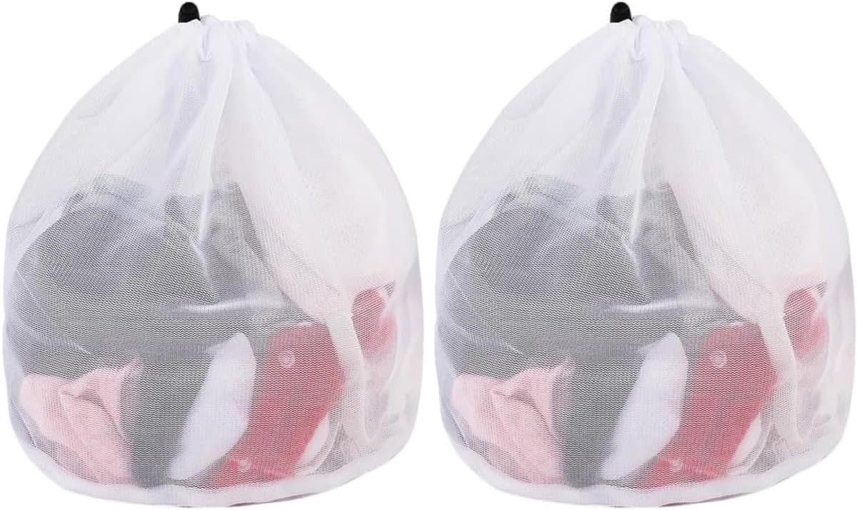 SnelShoppen - 2 Wasnetten voor Wasmachine, 40 x 50 cm met Trekkoord, Fijnmazige Waszak, Herbruikbaar, Voor Babykleding, Ondergoed, Sokken — afbeelding 1