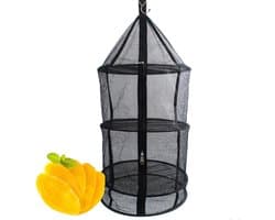 Droogrek Mesh - Droognet Vliegenkast - Planten Drogen - Met Rits - 39x39x85 cm - Grijs