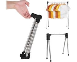 Vouwbare en Uittrekbare Kledingstandaard voor Thuis en Camping - Lichtgewicht, Stabiele Droogrek voor Kleding en Wasgoed