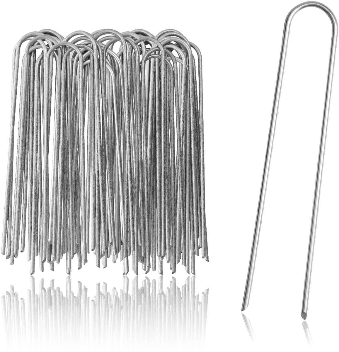 Grondankers van gecoat staal - robuuste grondpennen voor bevestiging van onkruidvlies en folies - grondankers voor tuin en camping - rond (050 stuks - 200x25x3.8mm) — afbeelding 1