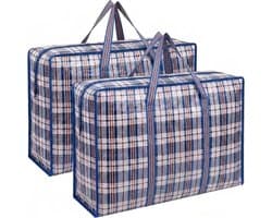 Waszakken Verplaatsen Opbergtas Jumbo Opbergzakken met Ritssluiting Verplaatsen en Kledingopslag, Kleding Opbergzakken (Blauw, 70cm*50cm*25cm)