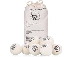 SnelShoppen - 8 Stuks Droogballen 8cm - 100% Natuurlijke Wol - Chemisch Vrij - Vermindert Kreukels en Droogtijd - Herbruikbaar en Ecologisch