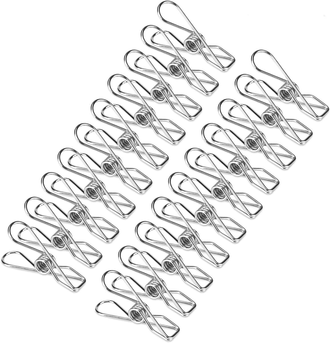 Wasknijpers Roestvrijstaal - Kledingklemmen Clips - Kleding Drogen - Winddicht Duurzaam - 20 stuks - Zilver — afbeelding 1