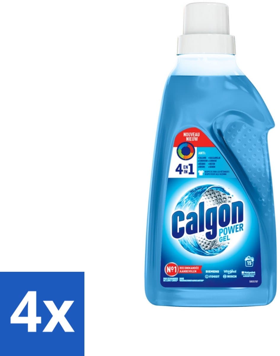 4 x Calgon - Wasmachinereiniger - Gel - Tegen Kalkaanslag / Wasmiddelresten / Geuren - 750 ml - 15 Wasbeurten - Wasmachinereiniger - Kalkremmers - Wasmiddelresten - Wasmachineonderhoud - Wasmachine Schoonmaken — afbeelding 1