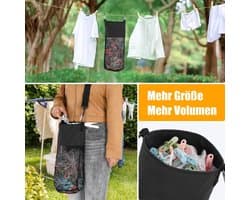 Wasknijperzak - Zwart - Ruime opbergruimte - Sneldrogend mesh-design - Voor binnen en buiten