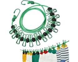 Waslijnen touw - Drogen kleding - Buiten drogen - Winddicht ontwerp - Tot 3.7m - Groen