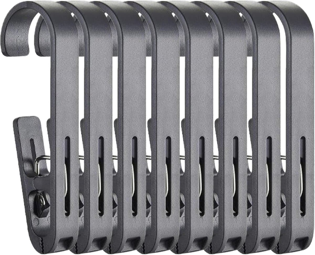 Wasknijpers - Klemmen - Wassen Organiseren - Antislip Grip - 8 Stuks - Zwart — afbeelding 1