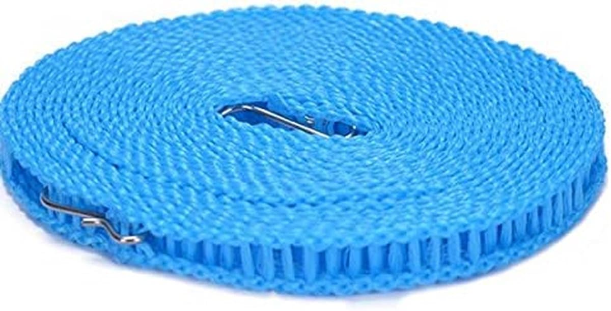 Nylon Waslijnen - Droogtouw Kleding - Kleding Drogen - Winddicht Hechtdesign - 3/5/8/10 Meter - Blauw — afbeelding 1