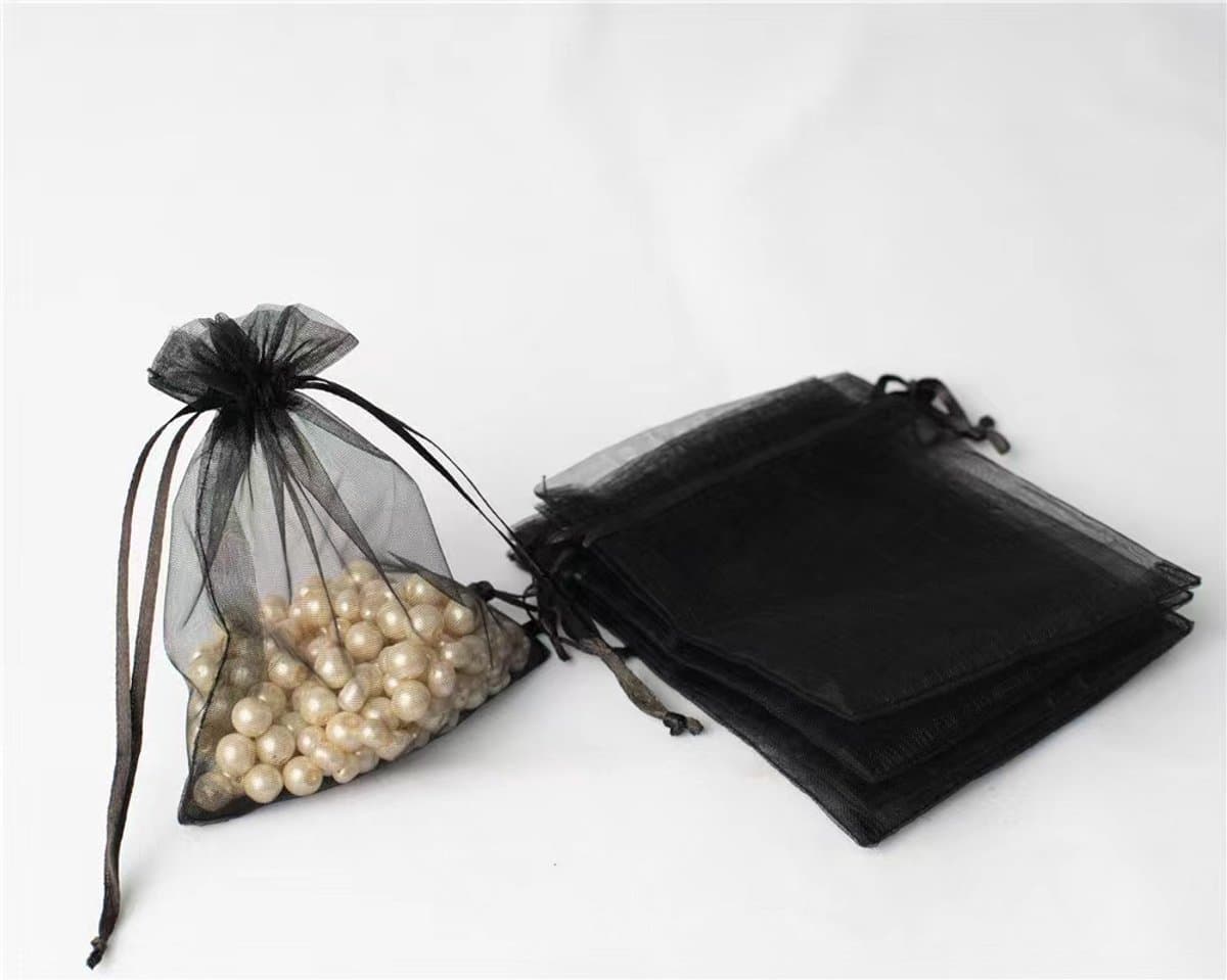 Fruitbeschermingszakjes met trekkoord (set van 100) – Fruit- en groentezakjes – Effen organzazakjes – Beschermende gaaszakjes voor de tuin – Zakjes met trekkoord – Fruitzakjes – Snoepzakjes – 20 x 30 cm — afbeelding 1