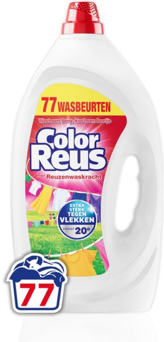 Witte Reus Wasmiddel Color Reus Gel 77 Wasbeurten - 2 x 3,465 liter - Voordeelverpakking — afbeelding 1