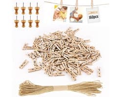 Mini Houten Klemmen - Creatief en Multifunctioneel - 168 Stuks - Natuurlijk