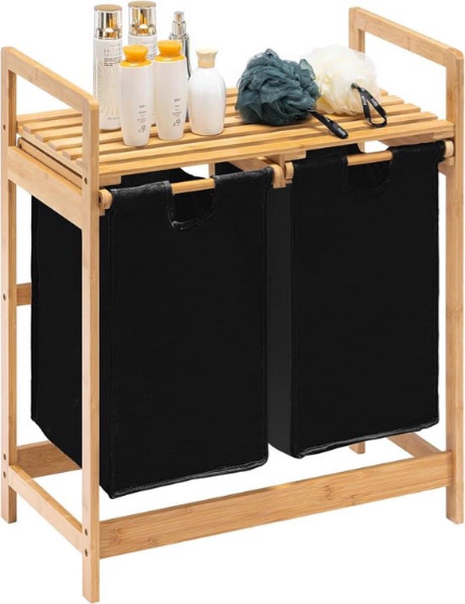 Dubbele Wasmand - Wasmand 2 Vakken - Laundry Bag - 60L — afbeelding 1