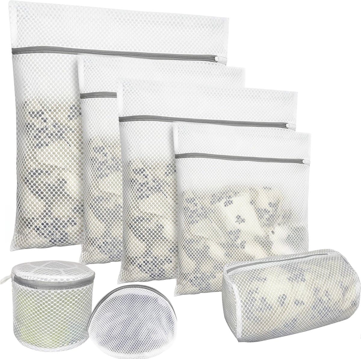 House of Husk Waszakken - Wasnetten - Set van 7 - Bescherm je Wasgoed en Wasmachine - Transparant/Wit — afbeelding 1