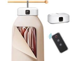 Droger - Draagbare elektrische droger - Opvouwbare droger - UV-sterilisator - 360° hetelucht - Mini-droger - Verstelbaar - Ideaal voor thuis, op reis, in de camper en in compacte wasruimtes - Wit